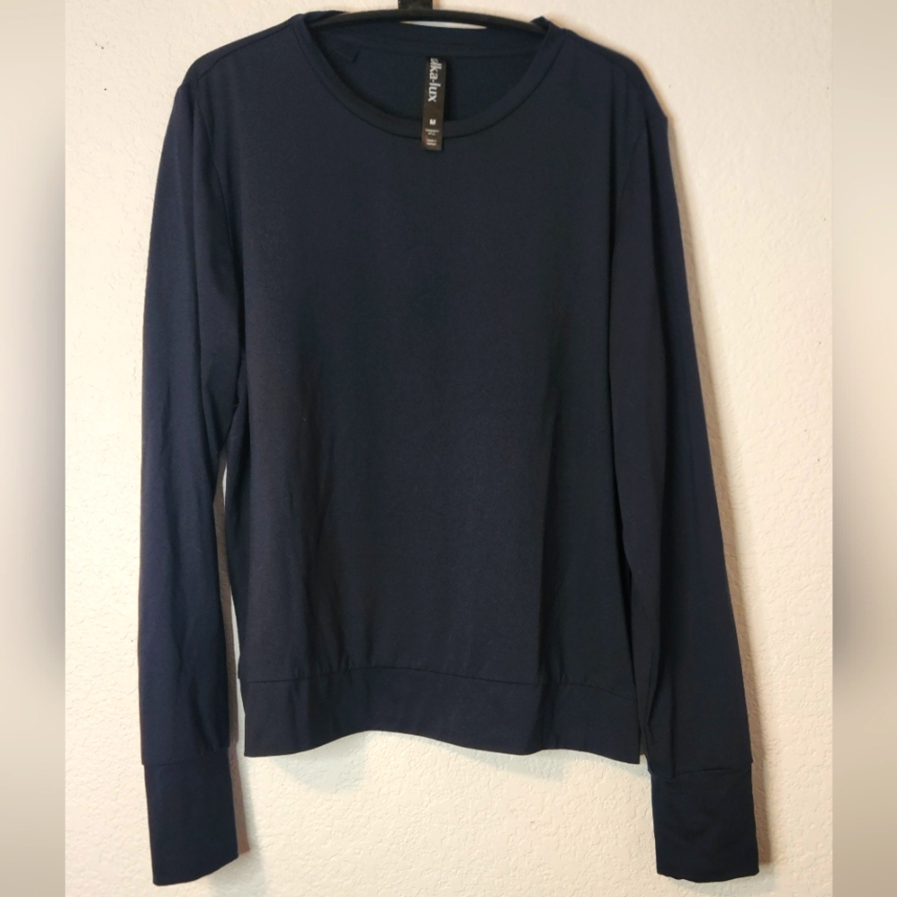 Lukka Lux Long Sleeve Navy Knit Top, Size M